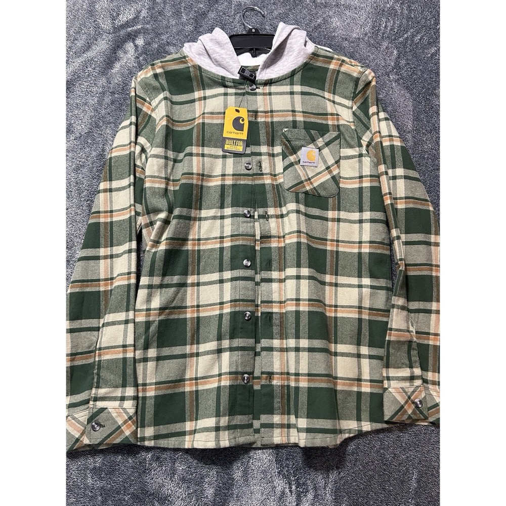 Carhartt Youth Boys XL(18/20)Flannel Button Front Hooded Mountain View Shirt (R2